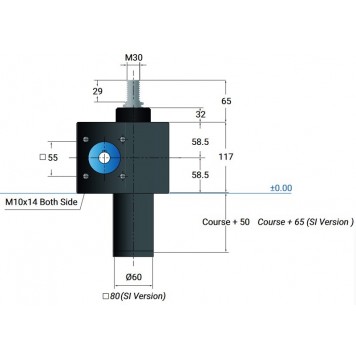 Винтовой домкрат с перемещающимся винтом MecMot VK50-VH-S/SI-1