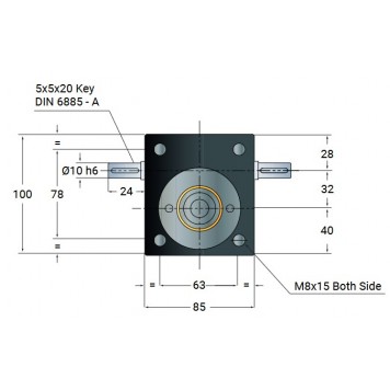 Винтовой домкрат с перемещающейся гайкой MecMot VK10-SH-3