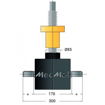 Винтовой домкрат с перемещающейся гайкой MecMot VK100-SH-1