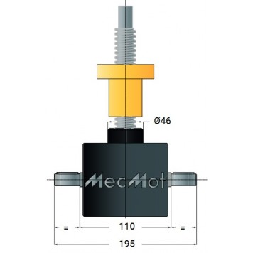 Винтовой домкрат с перемещающейся гайкой MecMot VK25-SH-1