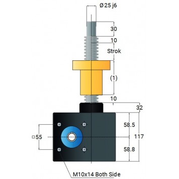 Винтовой домкрат с перемещающейся гайкой MecMot VK50-SH Винтовой домкрат с перемещающейся гайкой MecMot VK50-SH-2