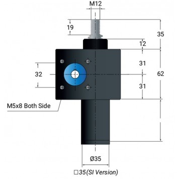Винтовой домкрат с перемещающимся винтом MecMot VK5-VH-S/SI-2