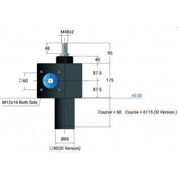 Винтовой домкрат с перемещающимся винтом MecMot VK150-VH-S/SI-2