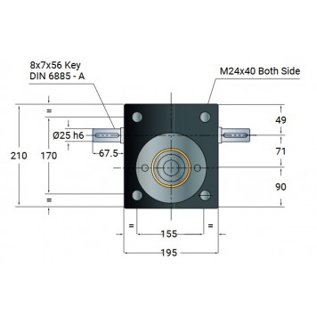 Винтовой домкрат с перемещающимся винтом MecMot VK150-VH-S/SI-3