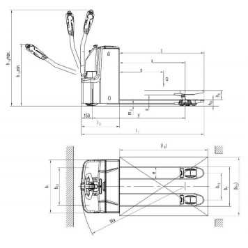 Гидравлическая самоходная тележка Noblelift PT 20L (г/п 2000 кг, 1150 мм, 1.67 м/с, полиуретан) Гидравлическая самоходная тележка Noblelift PT 20L (г/п 2000 кг, 1150 мм, 1.67 м/с, полиуретан)-2