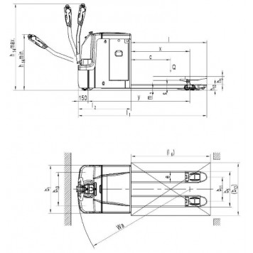 Гидравлическая самоходная тележка Noblelift PT 25L (г/п 2500 кг, 1150 мм, 1.67 м/с, полиуретан)-4