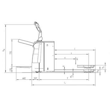 Гидравлическая самоходная тележка Noblelift PT 25N (г/п 2500 кг, 1150 мм, 1.94 м/с, полиуретан) Гидравлическая самоходная тележка Noblelift PT 25N (г/п 2500 кг, 1150 мм, 1.94 м/с, полиуретан)-1