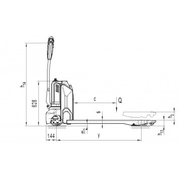 Гидравлическая самоходная тележка Noblelift PTE15N, 36Ач (г/п 1500 кг, 1150 мм, 1.33 м/с, полиуретан) Гидравлическая самоходная тележка Noblelift PTE15N, 36Ач (г/п 1500 кг, 1150 мм, 1.33 м/с, полиуретан)-1