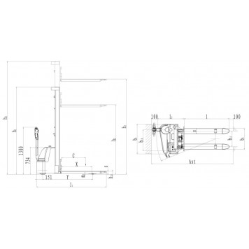 Электрический самоходный штабелер ECL10-1