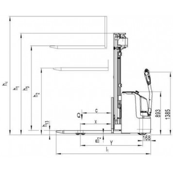 Электрический самоходный штабелер PS 12L-2