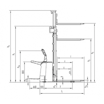 Электрический самоходный штабелер PS 16N-1