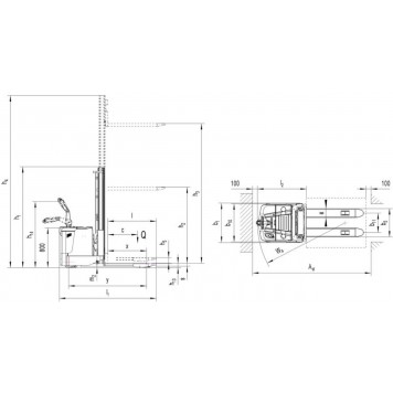 Электрический самоходный штабелер PS 20D-1