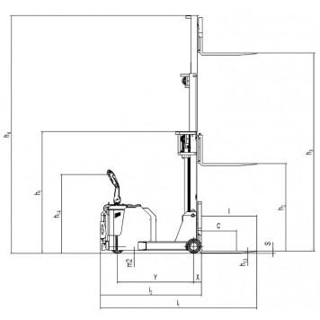 Электрический самоходный штабелер PS12CB-C-2