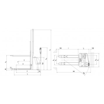 Электрический самоходный штабелер PSE 10M-1