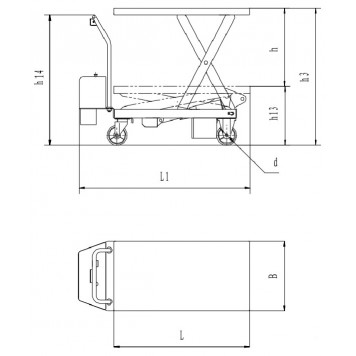 Платформенная тележка с электроподъемом ETFD 35-1