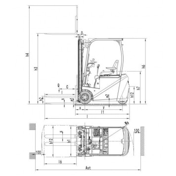 Мини Электропогрузчик OXLIFT MPX12 4500 мм-10