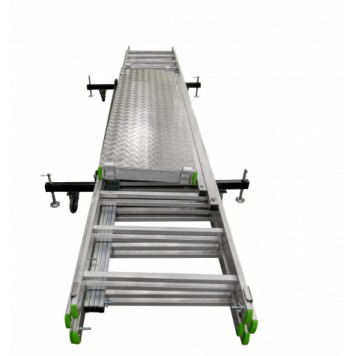 Вышка-тура с подъемным механизмом с настраиваемыми ножками 2*9+2*9-2