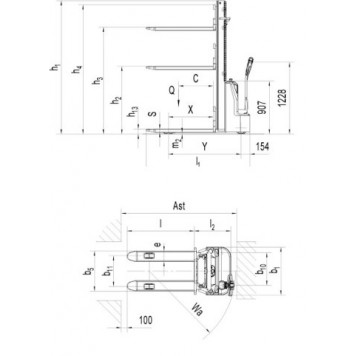 Самоходный Штабелер OXLIFT AX15 2900 мм 1500 кг-1