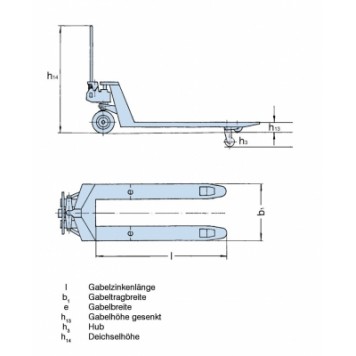 Гидравлическая тележка (рохля) PFAFF HU 25-115 FBTP с тормозом-1