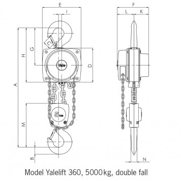 Таль ручная цепная Yalelift 360 ATEX 5000 (5 т), взрывозащищенное исполнение-1