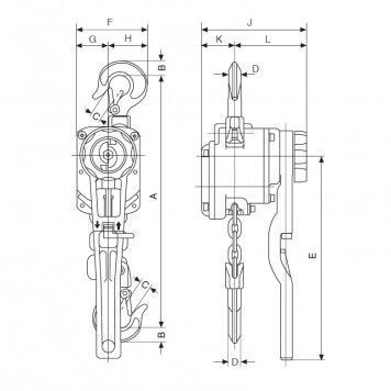 Таль ручная рычажная Yale AL 1000 (1 т) алюминиевая Таль ручная рычажная Yale AL 1000 (1 т) алюминиевая-1