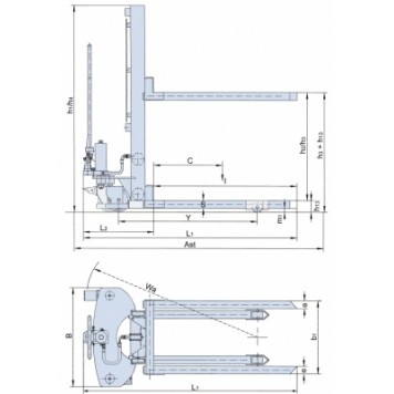 Ручной гидравлический штабелер HV 1008 Ручной гидравлический штабелер HV 1008-1