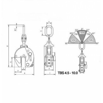 Захват для металлических листов с поворотной петлей Tigrip TBS-2