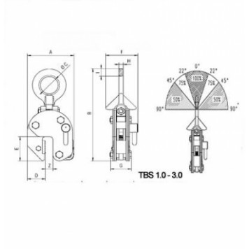 Захват для металлических листов с поворотной петлей Tigrip TBS-3