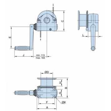 Лебедка ручная алюминиевая консольная PFAFF SW KAL (750, 1120) Лебедка ручная алюминиевая консольная PFAFF SW KAL (750, 1120)-1