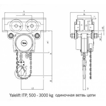 Таль ручная с крантележкой Yalelift ITG-A 3000-6 (3 т / 6 метров) (Германия) Таль ручная с крантележкой Yalelift ITG-A 3000-6 (3 т / 6 метров) (Германия)-2