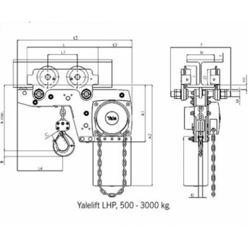Таль цепная ручная серии Yalelift LHG-A 3000-3 (3.0 т / 3 метра) (Германия)-2