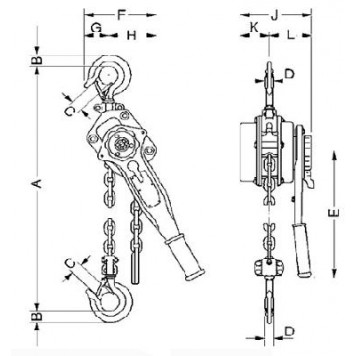 Таль рычажная UNOplus 3000-3 (3,0 т / 3,0 метра) (Германия) Таль рычажная UNOplus 3000-3 (3,0 т / 3,0 метра) (Германия)-1