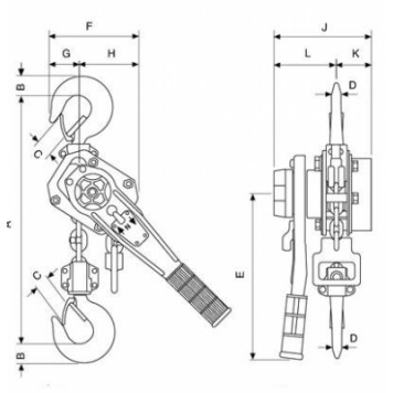 Таль ручная рычажная Yale PT 6300 (6.3 т) Таль ручная рычажная Yale PT 6300 (6.3 т)-2