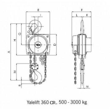 Таль ручная цепная Yalelift 360 CR 500 (500 кг), антикоррозийное исполнение-1