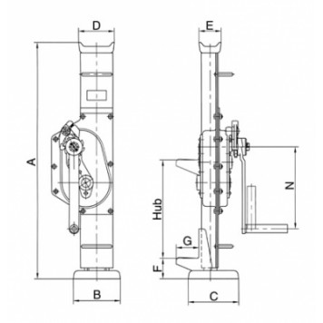 Домкрат реечный серии SJ с лапой-1