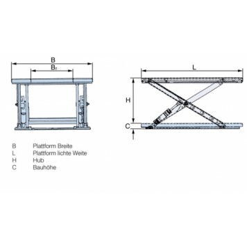 Подъемные столы HTF-XE Silverline тип Е-3