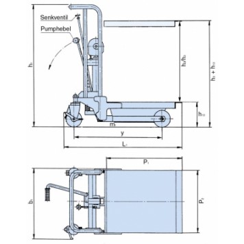 Передвижной подъемный столик PFAFF PRAKTIKUS HP 0412-1