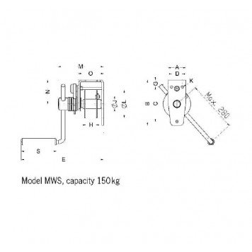 Лебедка ручная настенная PFAFF MWS (150-1500кг) Лебедка ручная настенная PFAFF MWS (150-1500кг)-3
