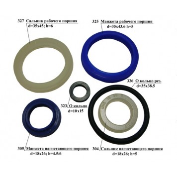 Ремкомплект для гидроузла тележки-рохли (набор сальников)-0